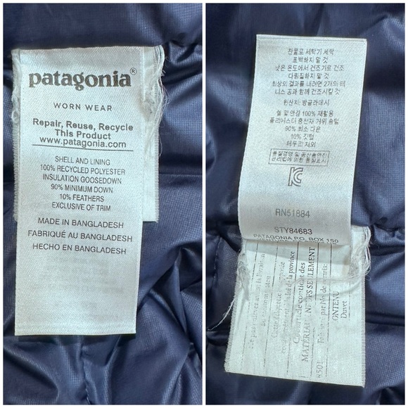 Patagonia Blue Sweater Down Jacket - Picture 10 of 11